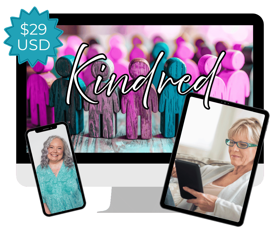 Computer image showing kindred straight spouse community for support during Pride